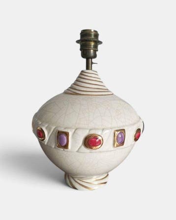 Lamp - Aardewerk - poot van lamprei LONGWY, Antiek en Kunst, Curiosa en Brocante
