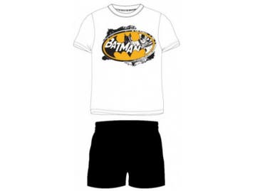 Heren Shortama - Pyjama - Katoen - Batman - Wit/Zwart, Verzenden, Nieuw