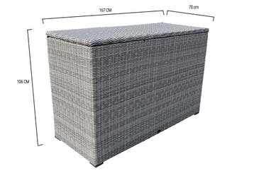 Kussenbox groot 167x70xH106 cm wit grijs, Tuin en Terras, Tuinmeubel-accessoires, Ophalen of Verzenden, Nieuw