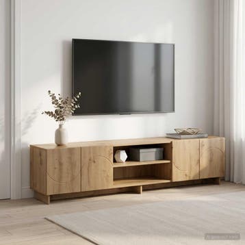 vidaXL TV-standaard 179.5 x 34.5 x 40 cm Artisanaal eiken, Verzenden, 150 tot 200 cm, Nieuw, Minder dan 100 cm