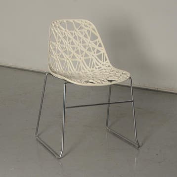 Crassevig Nett design kantinestoel, wit, buisframe onderstel, Huis en Inrichting, Stoelen, Ophalen of Verzenden, Nieuw