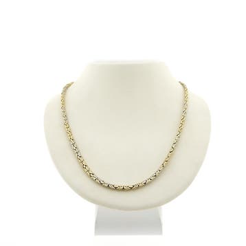 Bicolor gouden koningsketting, Sieraden, Tassen en Uiterlijk, Ophalen of Verzenden, Gebruikt, Goud, Goud