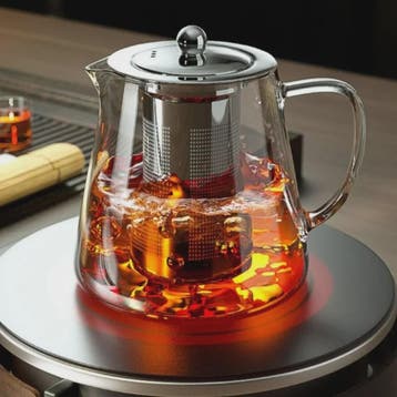 Glazen Theepot met RVS Infuser - Hittebestendig & Stijlvol, Verzenden, Nieuw