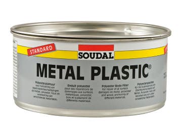 Soudal polyester plamuur metal plastic 250 gr, blik, Verzenden, Nieuw