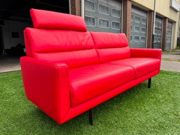 Bankstel PROMINENT T-508 3zit  bank rood leer design sofa, Design, Driepersoons, Rechte bank, Leer