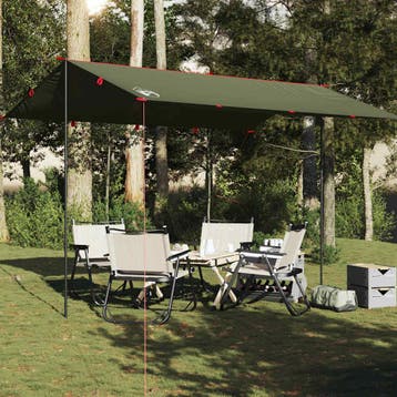 vidaXL Kampeerluifel waterdicht 406x306 cm olijfgroen, Verzenden, Nieuw, Tot en met 2
