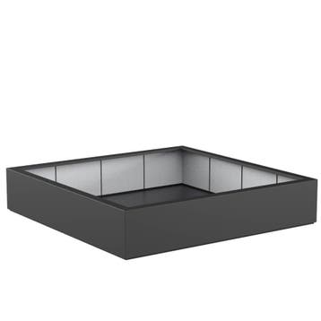 Polyester plantenbak 200x200x40cm - Met bodem, Kunststof, 100 cm of meer, Vierkant, Nieuw