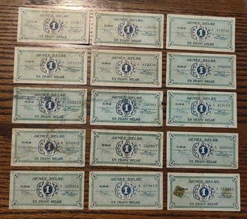 België. - 15 x 1 Franc - 1946 - Armee België - Pick M1
