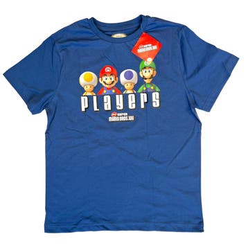 Bioworld New Super Mario Bros: Players - Blauw T-Shirt - S (, Verzenden, Nieuw