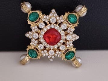 Kenneth Jay Lane - Synthetische edelsteen - Verguld - Broche