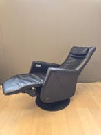 Prominent Toscana zwart leren sta op en relaxfauteuil, Minder dan 75 cm, Ophalen of Verzenden, Zo goed als nieuw, 50 tot 75 cm
