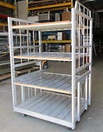 Magazijnwagen, Transportwagen, aluminium, B130 x D104 x, Zakelijke goederen, Kantoor en Winkelinrichting | Winkel en Inventaris