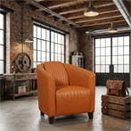 Leren fauteuil Press Special - Massif Amaretto (cognac) -, Nieuw, Ophalen of Verzenden, Eigentijds, Klassiek, Retro, Romantisch, Vintage
