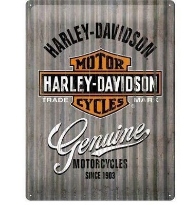 Harley-davidson reclamebord genuine motorcycles, Verzenden, Nieuw