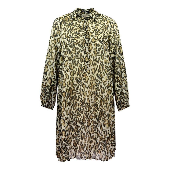 Marc Aurel • blousejurk in luipaard • 36, Kleding | Dames, Jurken, Bruin, Nieuw, Maat 36 (S), Verzenden