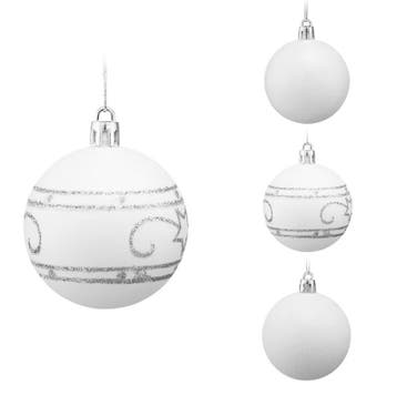 Kerstballen Wit 24-delig (Kerst artikelen, Interieur), Verzenden, Nieuw