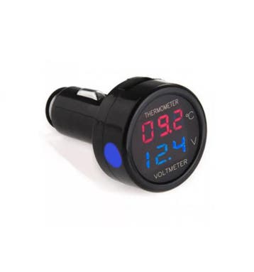 Autoaccu voltmeter + thermometer - Voor 12V en 24V accus -, Ophalen of Verzenden, Nieuw