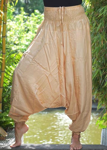 Harembroek Rayon zand Mae, Kleding | Dames, Broeken en Pantalons, Verzenden, Nieuw
