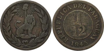 1/12 Real 1845, Paraguay Republik, Verzenden