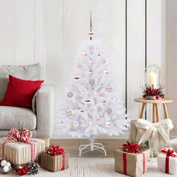 vidaXL Kunstmatige Inklapbare Kerstboom Wit 120 cm PVC en, Diversen, Kerst, Verzenden, Nieuw