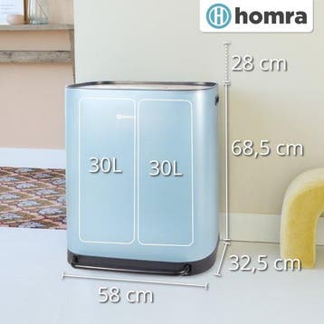 2dekans | Homra Rockx Prullenbak 60 Liter - Duo Pedaalemmer, Ophalen of Verzenden, Zo goed als nieuw