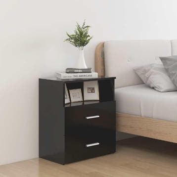 vidaXL Nachtkastje 50x32x60 cm zwart, Minder dan 45 cm, Verzenden, Nieuw, 55 tot 70 cm
