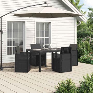 vidaXL Tuin eettafelset 5 st Antracietkleurig PP, Verzenden, Nieuw, Textileen, 5 zitplaatsen