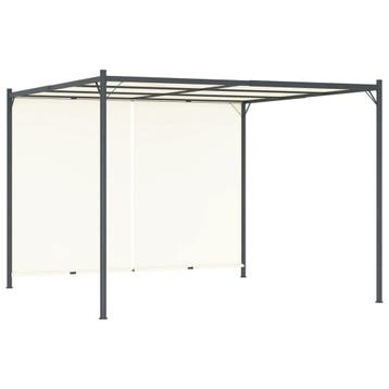 vidaXL Pergola met verstelbaar dak 3x3 m staal crèmewit, Tuin en Terras, Palen, Balken en Planken, Verzenden, Nieuw