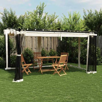 vidaXL Prieel met zijwanden van gaas 4x3 m staal, Verzenden, Nieuw