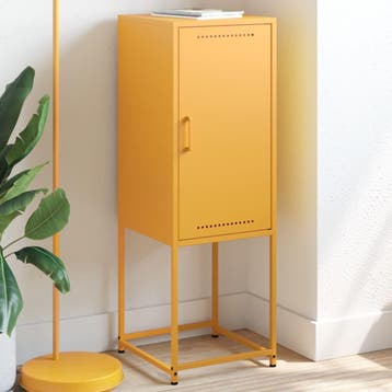 vidaXL buffetkast 36x39x107 cm staal mosterdgeel, Minder dan 50 cm, Verzenden, 100 tot 150 cm, Nieuw