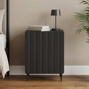 vidaXL Nachtkastje Zwart 43 x 34,5 x 52 cm Bewerkt hout, Minder dan 45 cm, Verzenden, Nieuw, Minder dan 55 cm