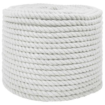 vidaXL Katoenen Touw 10 mm 250 m Wit 100% Katoen, Verzenden, Nieuw