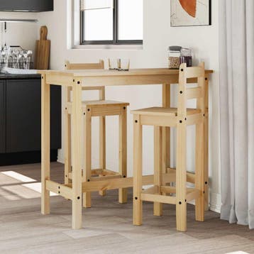 vidaXL Barstoelen 2 st massief grenenhout, Verzenden, Nieuw