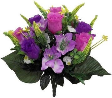 Zijden boeket rozen en alstroemeria mixed astilbe, Ophalen of Verzenden, Nieuw
