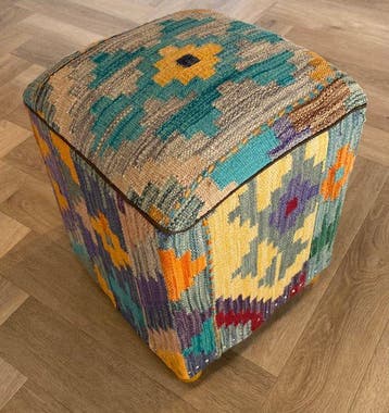 Kelim Poef(Ongebruikt/Nieuw) - Tapijt - 36 cm - 36 cm, Nieuw
