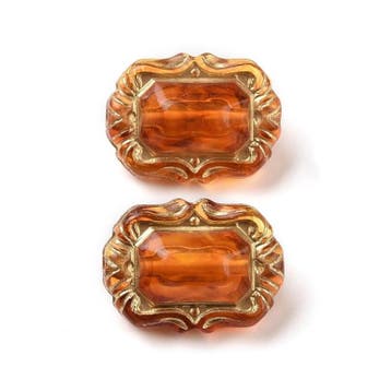 10 x Acryl kralen rechthoek imitation amber 18 mm – gat 1., Ophalen of Verzenden, Nieuw, Kraal