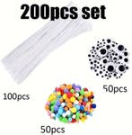 Chenille pijpenragers dia 5-6mm, 30 cm wit ca. 100st met, Ophalen of Verzenden, Nieuw