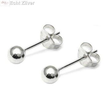 Zilveren kleine oorknopjes 5mm balletjes, Sieraden, Tassen en Uiterlijk, Oorbellen, Verzenden, Nieuw, Zilver
