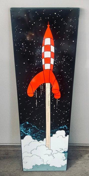 Kuifje, Raket naar de maan - 1 enamel plate - Emaillerie, Nieuw