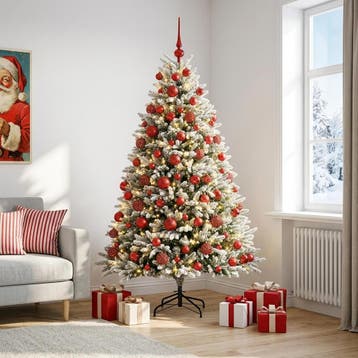 vidaXL Kunstkerstboom met Ballen 240 cm 300 LEDs Warmwit, Verzenden, Nieuw