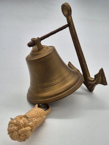 Decoratieve bel - Maritieme klok – wandklok met anker –