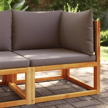 vidaXL Tuinhoekbank met kussens acaciahout & rotan, Tuin en Terras, Verzenden, Nieuw, Hardhout