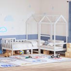 vidaXL Kinderbed met huisje en bankje massief grenenhout wit, Eenpersoons, Verzenden, Wit, Nieuw