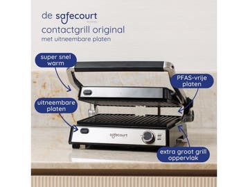 Safecourt CG100 - Contactgrill - 3-in-1 functie PFAS-vrij -, Verzenden, Nieuw