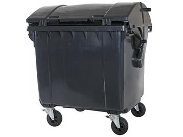 Vuilcontainer 1100 liter 4-wiel rond deksel antraciet, Ophalen of Verzenden
