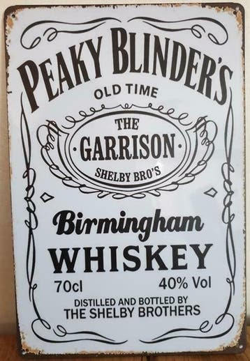 Peaky Blinders Whiskey wit reclamebord, Verzenden, Nieuw