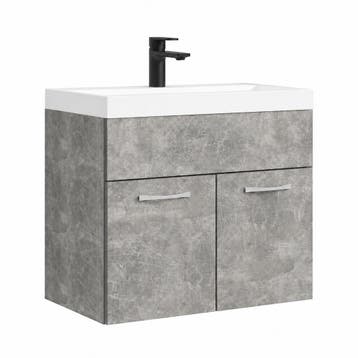 Badkamermeubel Montreal Set 01 60 x 35 cm Grijs Badmeubel, Verzenden, Nieuw, Wastafelkast