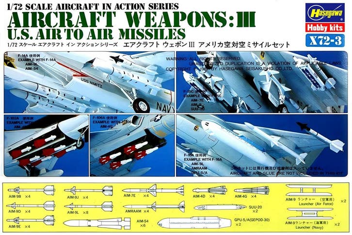 Aircraft Weapons: III US Air to Air Missiles, Hobby en Vrije tijd, Modelbouw | Vliegtuigen en Helikopters, Verzenden