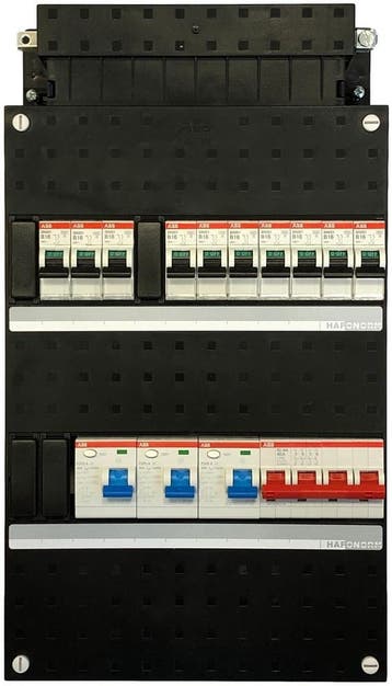 ABB groepenkast 10 groepen 3-fase, Doe-het-zelf en Verbouw, Elektra en Kabels, Nieuw