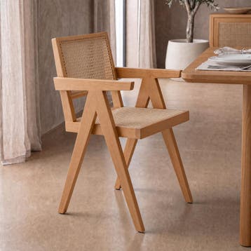 *WOONWINKEL* Rotan Stoel Met Armleuningen Naturel, Verzenden, Nieuw, Bruin